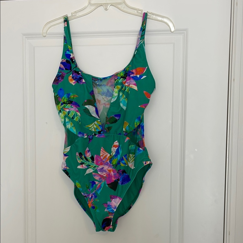 La Blanca Floral Mesh One Piece Swimsuit size 8